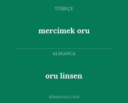 oru linsen - mercimek oru