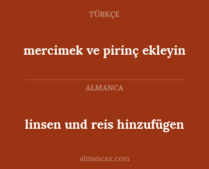 linsen und reis hinzufügen - mercimek ve pirinç ekleyin