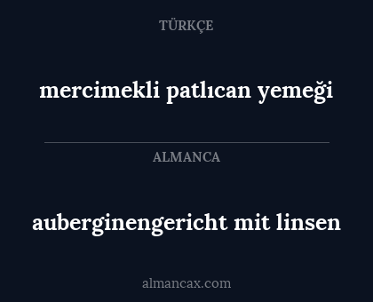 auberginengericht mit linsen - mercimekli patlıcan yemeği