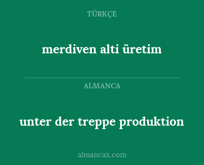 merdiven alti üretim - unter der treppe produktion