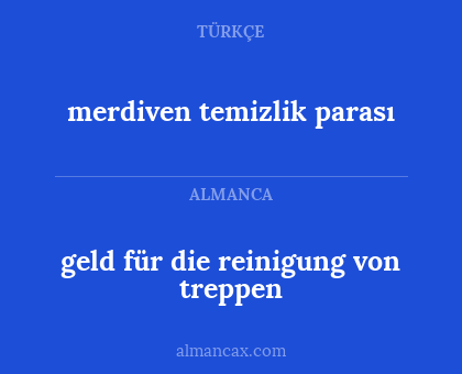 merdiven temizlik parası - geld für die reinigung von treppen
