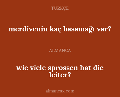 wie viele sprossen hat die leiter? - merdivenin kaç basamağı var?