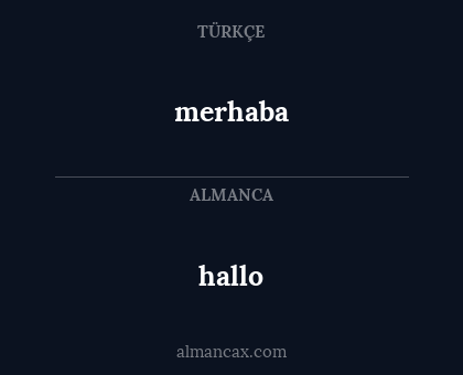 hallo - merhaba