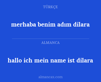 merhaba benim adım dilara - hallo ich mein name ist dilara