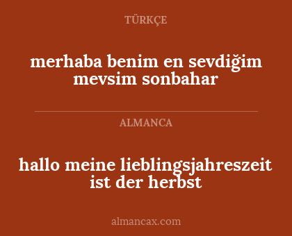 hallo meine lieblingsjahreszeit ist der herbst - merhaba benim en sevdiğim mevsim sonbahar