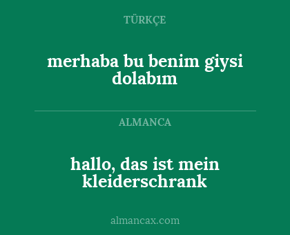 merhaba bu benim giysi dolabım - hallo, das ist mein kleiderschrank