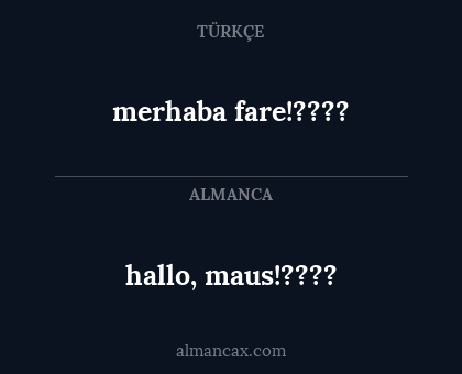hallo, maus!???? - merhaba fare!????