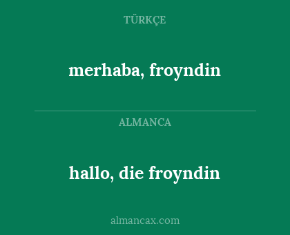 merhaba, froyndin - hallo, die froyndin