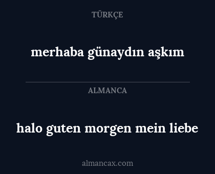 halo guten morgen mein liebe - merhaba günaydın aşkım
