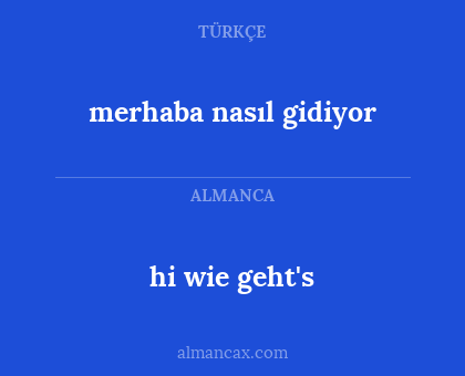 hi wie geht's - merhaba nasıl gidiyor