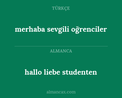 merhaba sevgili oğrenciler - hallo liebe studenten