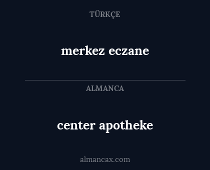 center apotheke - merkez eczane