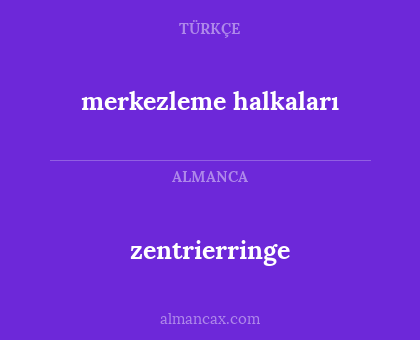 merkezleme halkaları - zentrierringe
