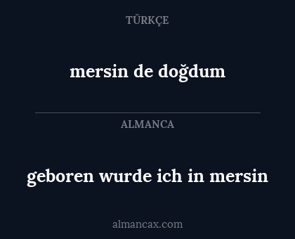 mersin de doğdum - geboren wurde ich in mersin
