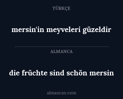 die früchte sind schön mersin - mersin'in meyveleri güzeldir