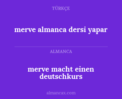 merve macht einen deutschkurs - merve almanca dersi yapar