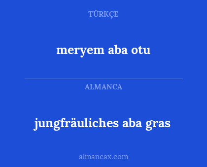jungfräuliches aba gras - meryem aba otu