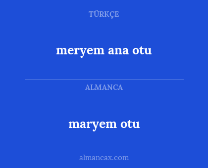 maryem otu - meryem ana otu