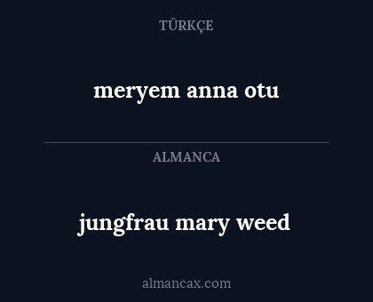 jungfrau mary weed - meryem anna otu