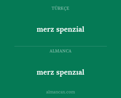 merz spenzıal - merz spenzial