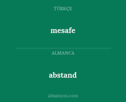 abstand - mesafe