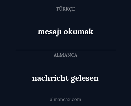 nachricht gelesen - mesajı okumak