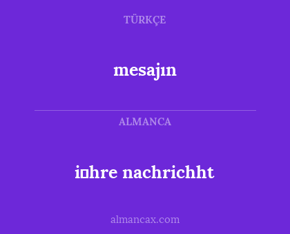 i̇hre nachrichht - mesajın