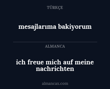mesajlarıma bakiyorum - ich freue mich auf meine nachrichten