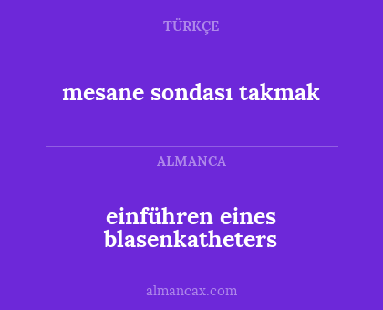 einführen eines blasenkatheters - mesane sondası takmak