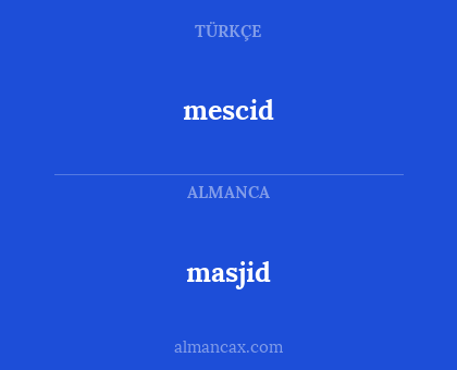 mescid - masjid