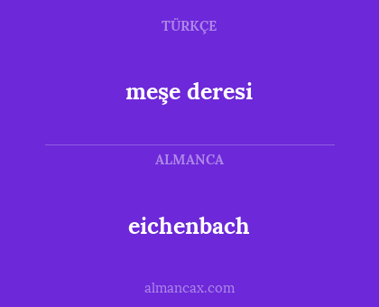 meşe deresi - eichenbach