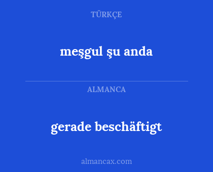 gerade beschäftigt - meşgul şu anda