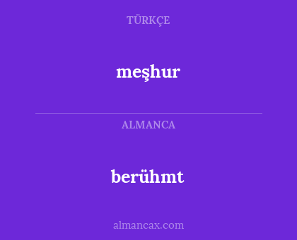 berühmt - meşhur