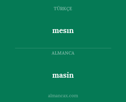 masin - mesın