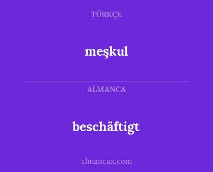 beschäftigt - meşkul