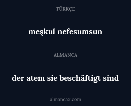 der atem sie beschäftigt sind - meşkul nefesumsun