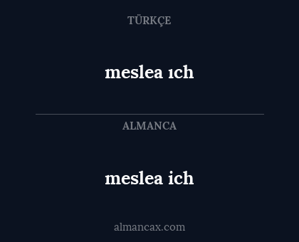 meslea ich - meslea ıch