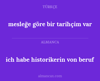 mesleğe göre bir tarihçim var - ich habe historikerin von beruf