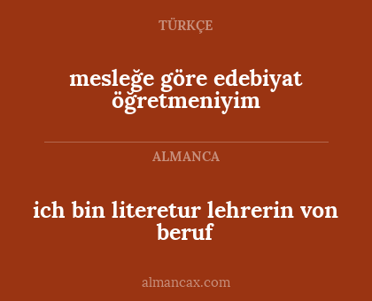 mesleğe göre edebiyat öğretmeniyim - ich bin literetur lehrerin von beruf