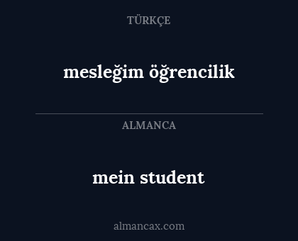 mein student - mesleğim öğrencilik