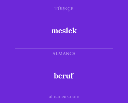 beruf - meslek