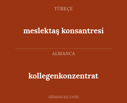 kollegenkonzentrat - meslektaş konsantresi