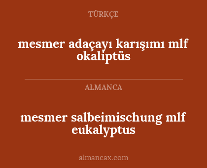 mesmer salbeimischung mlf eukalyptus - mesmer adaçayı karışımı mlf okaliptüs