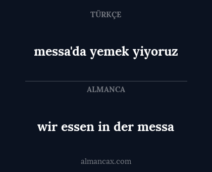 messa'da yemek yiyoruz - wir essen in der messa