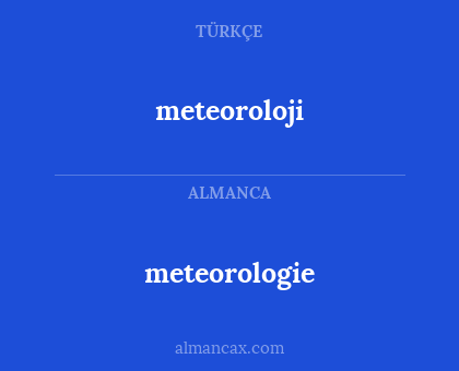 meteoroloji - meteorologie