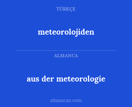 aus der meteorologie - meteorolojiden