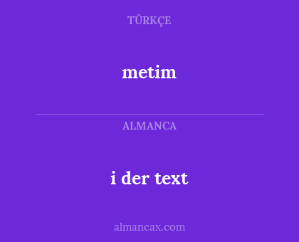 metim - i der text