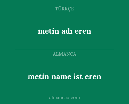 metin adı eren - metin name ist eren