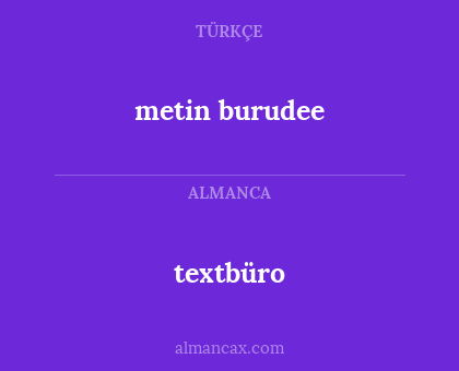 textbüro - metin burudee