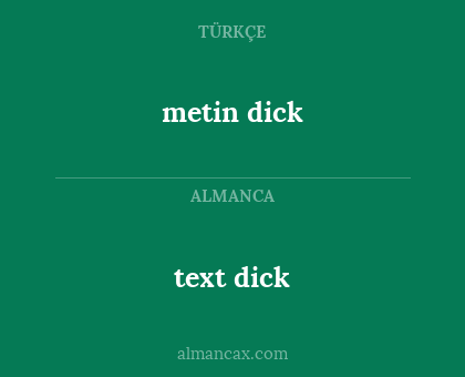 text dick - metin dick